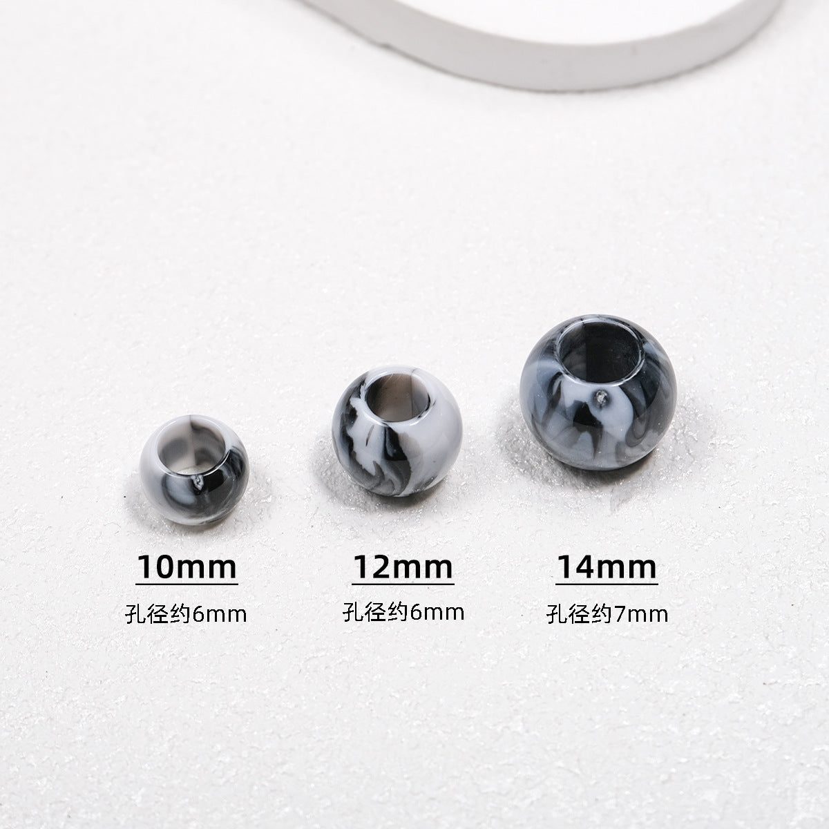 100pcs Mixed Color Big Hole Acrylic Beads - 10mm 12mm 14mm Size | Acrylic Bead for DIY Bracelet Keychain Jewelry Making