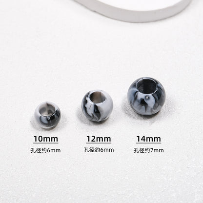 100pcs Mixed Color Big Hole Acrylic Beads - 10mm 12mm 14mm Size | Acrylic Bead for DIY Bracelet Keychain Jewelry Making