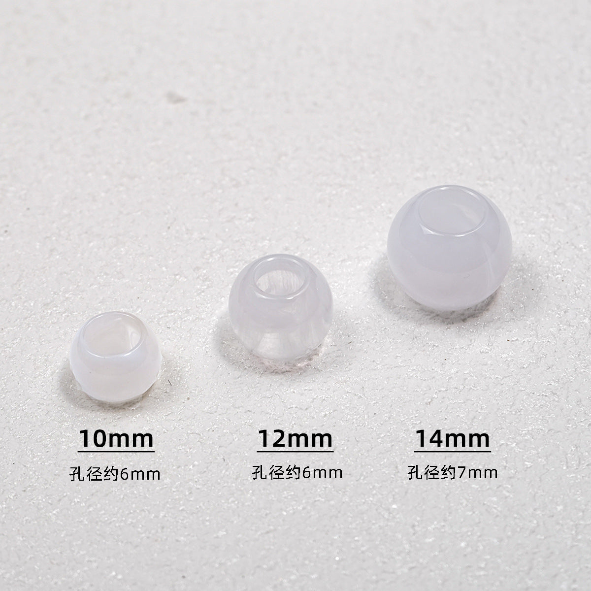 100pcs Mixed Color Big Hole Acrylic Beads - 10mm 12mm 14mm Size | Acrylic Bead for DIY Bracelet Keychain Jewelry Making
