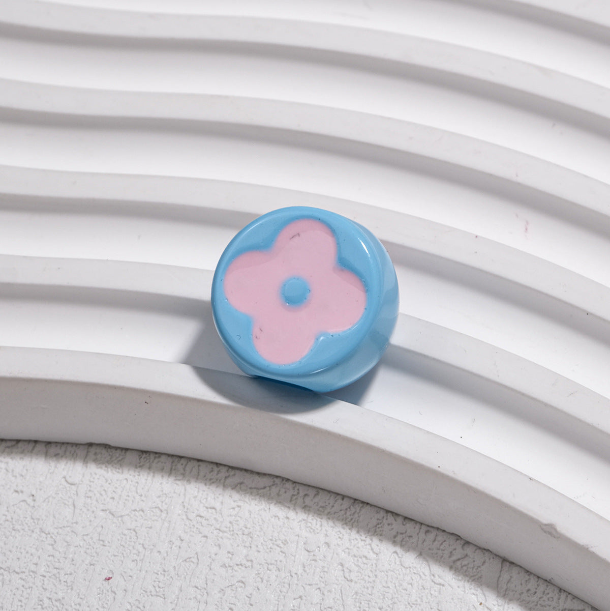 10pcs Vintage Flower Silicone Beads - 18mm Four-Leaf Clover Focal | Acrylic Bead for DIY Bracelet Keychain Jewelry Making