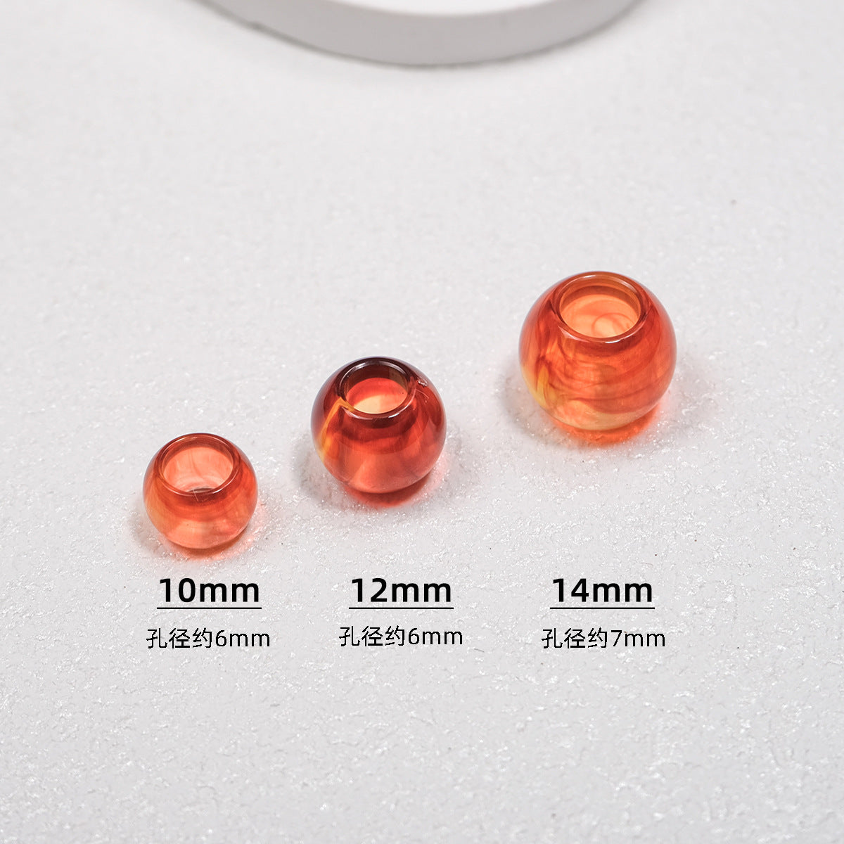 100pcs Mixed Color Big Hole Acrylic Beads - 10mm 12mm 14mm Size | Acrylic Bead for DIY Bracelet Keychain Jewelry Making