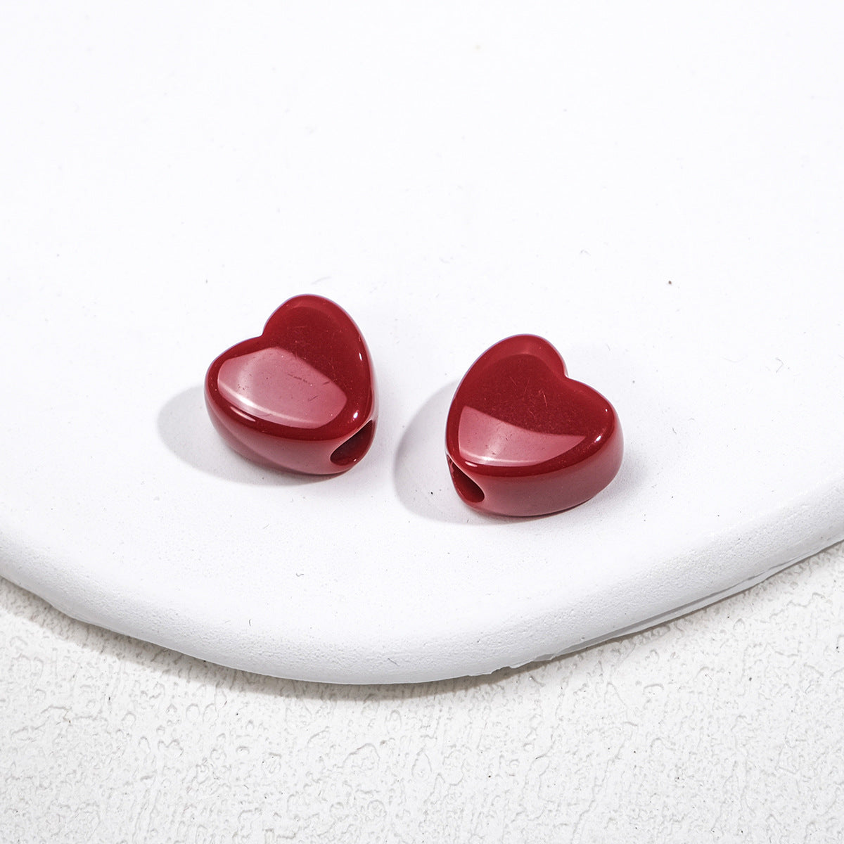 100pcs Mixed Color Heart-Shaped Spacer Beads - 11mm/14mm Large Hole | Acrylic Bead for DIY Bracelet Keychain Jewelry Making