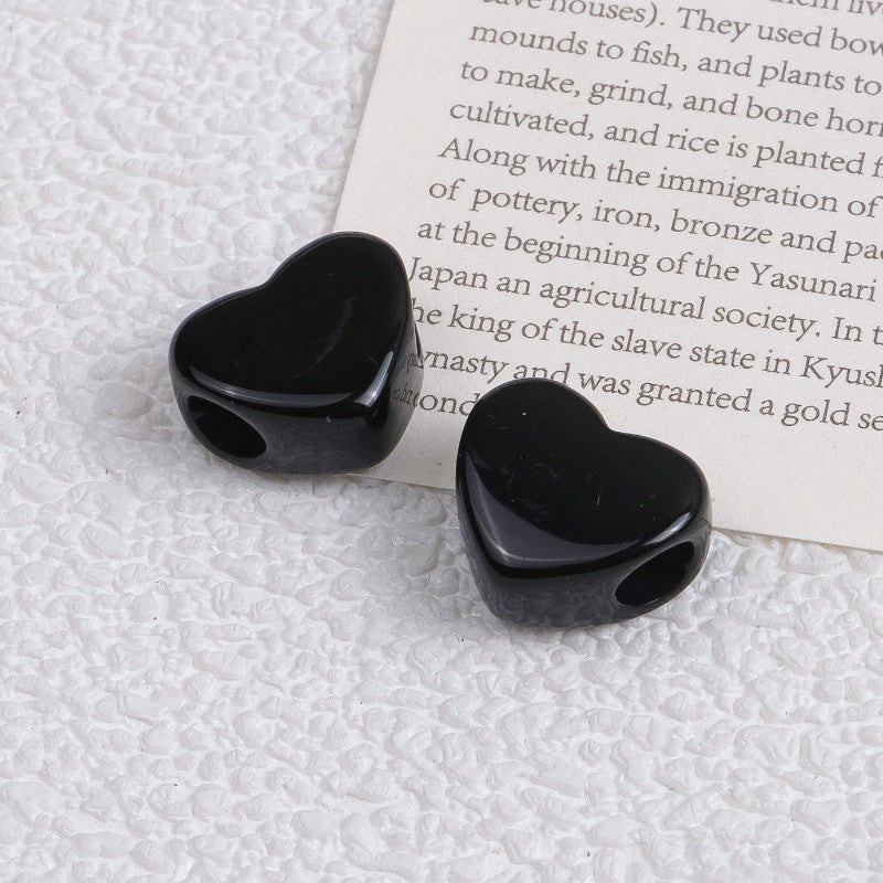 100pcs Mixed Color Heart-Shaped Spacer Beads - 11mm/14mm Large Hole | Acrylic Bead for DIY Bracelet Keychain Jewelry Making