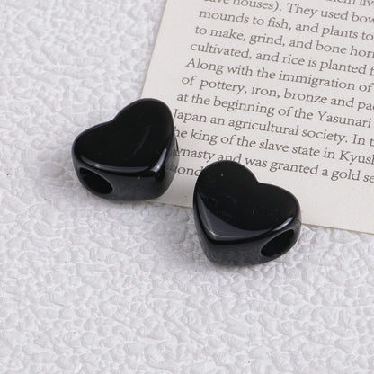 100pcs Mixed Color Heart-Shaped Spacer Beads - 11mm/14mm Large Hole | Acrylic Bead for DIY Bracelet Keychain Jewelry Making