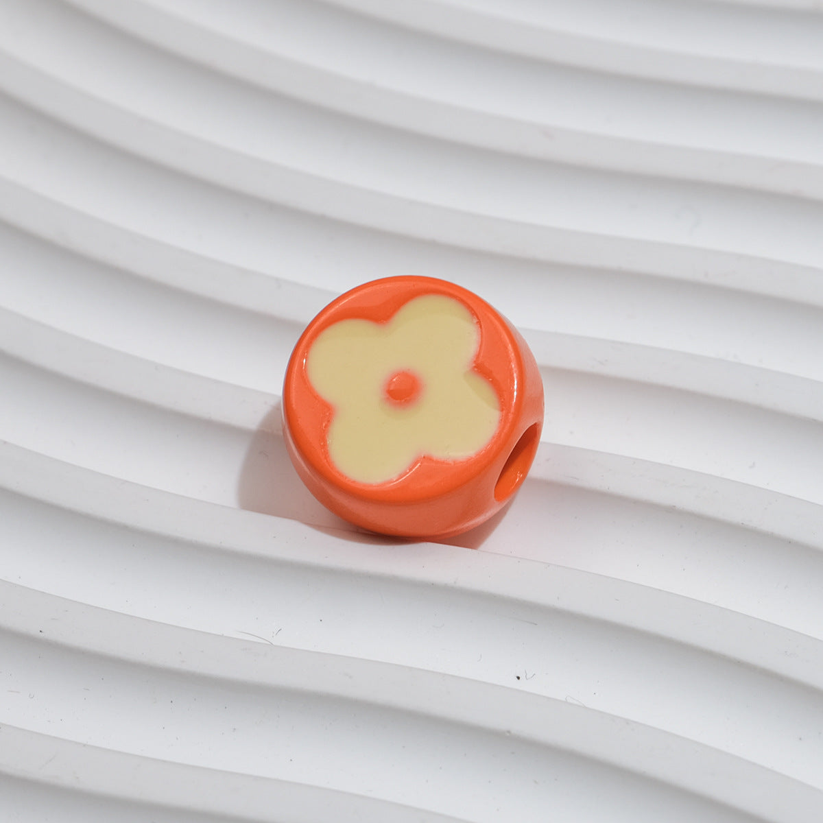 10pcs Vintage Flower Silicone Beads - 18mm Four-Leaf Clover Focal | Acrylic Bead for DIY Bracelet Keychain Jewelry Making