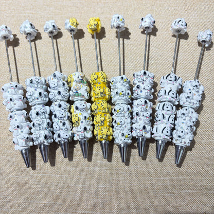 Classic Cartoon Puppy & Friend 3D Beadable Pens | DIY Beadable Pen Craft Gift Idea