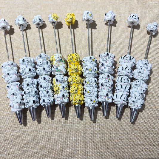 Classic Cartoon Puppy & Friend 3D Beadable Pens | DIY Beadable Pen Craft Gift Idea