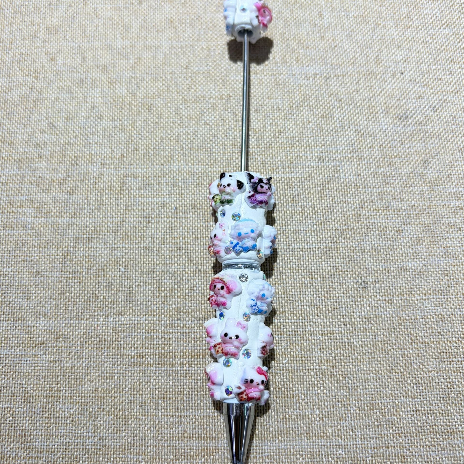 Kawaii Character 3D Rhinestone Beadable Pens | DIY Beadable Pen Craft Gift Idea