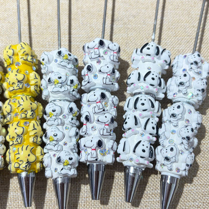 Classic Cartoon Puppy & Friend 3D Beadable Pens | DIY Beadable Pen Craft Gift Idea