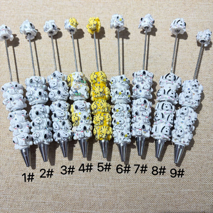 Classic Cartoon Puppy & Friend 3D Beadable Pens | DIY Beadable Pen Craft Gift Idea