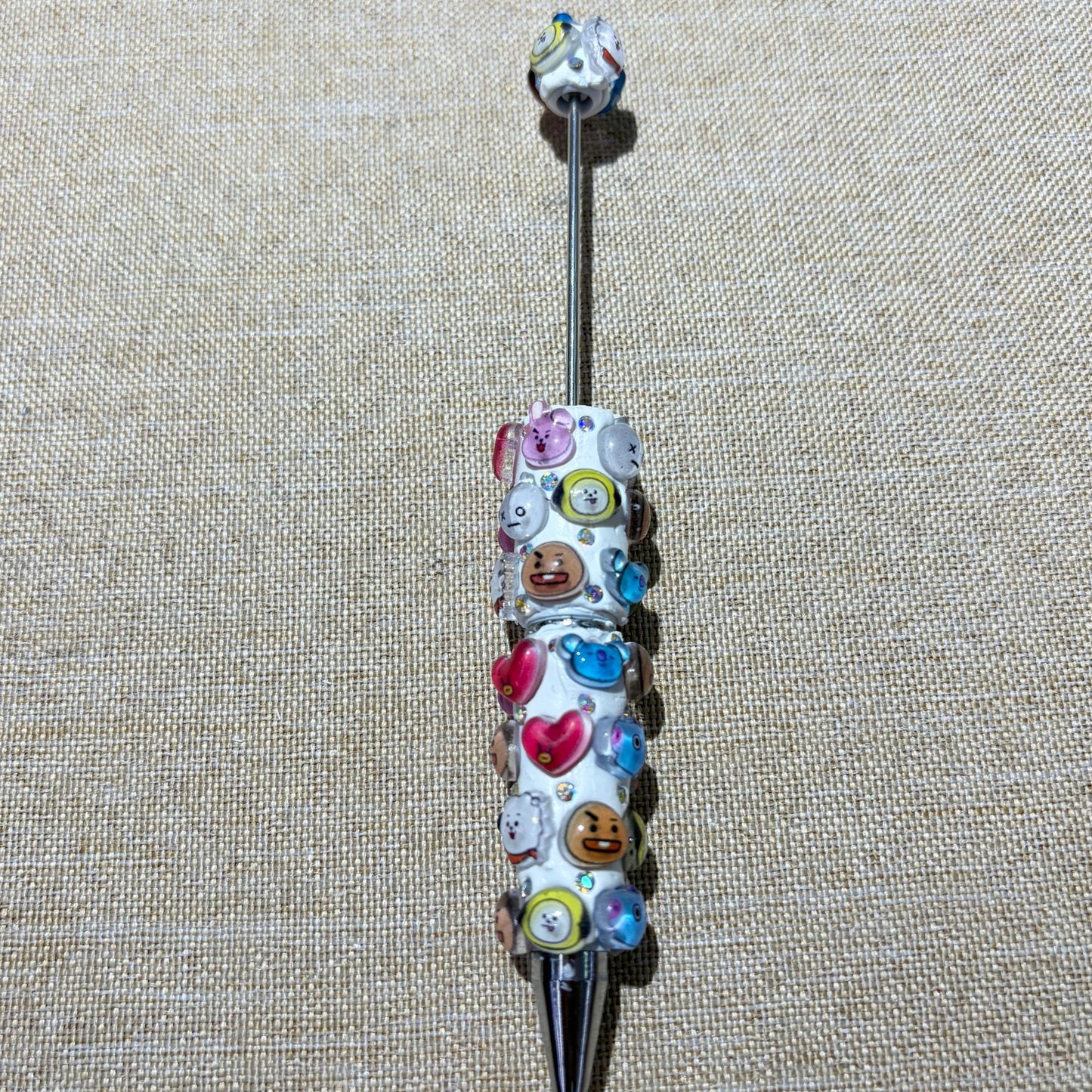 Kawaii Character 3D Rhinestone Beadable Pens | DIY Beadable Pen Craft Gift Idea