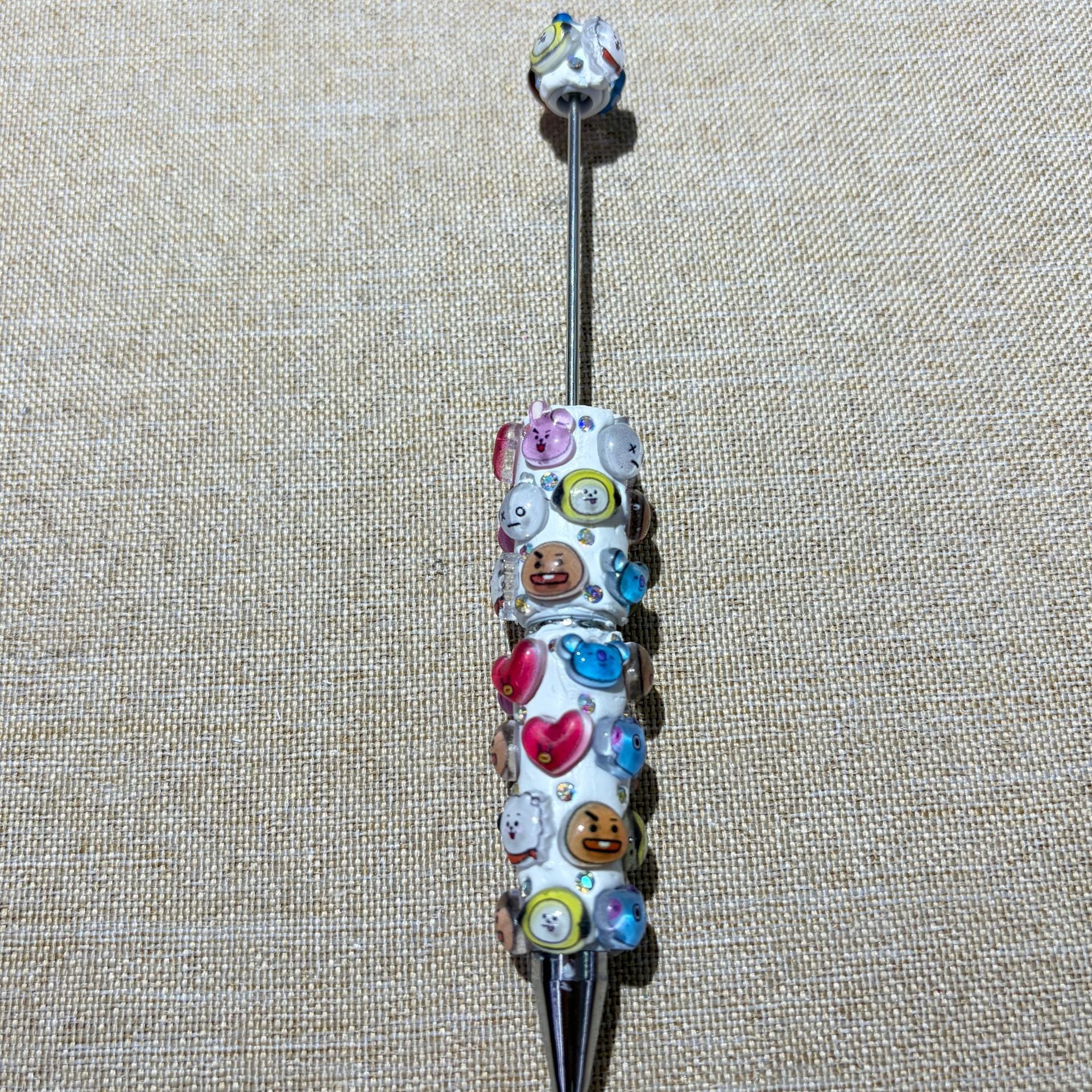 Kawaii Character 3D Rhinestone Beadable Pens | DIY Beadable Pen Craft Gift Idea