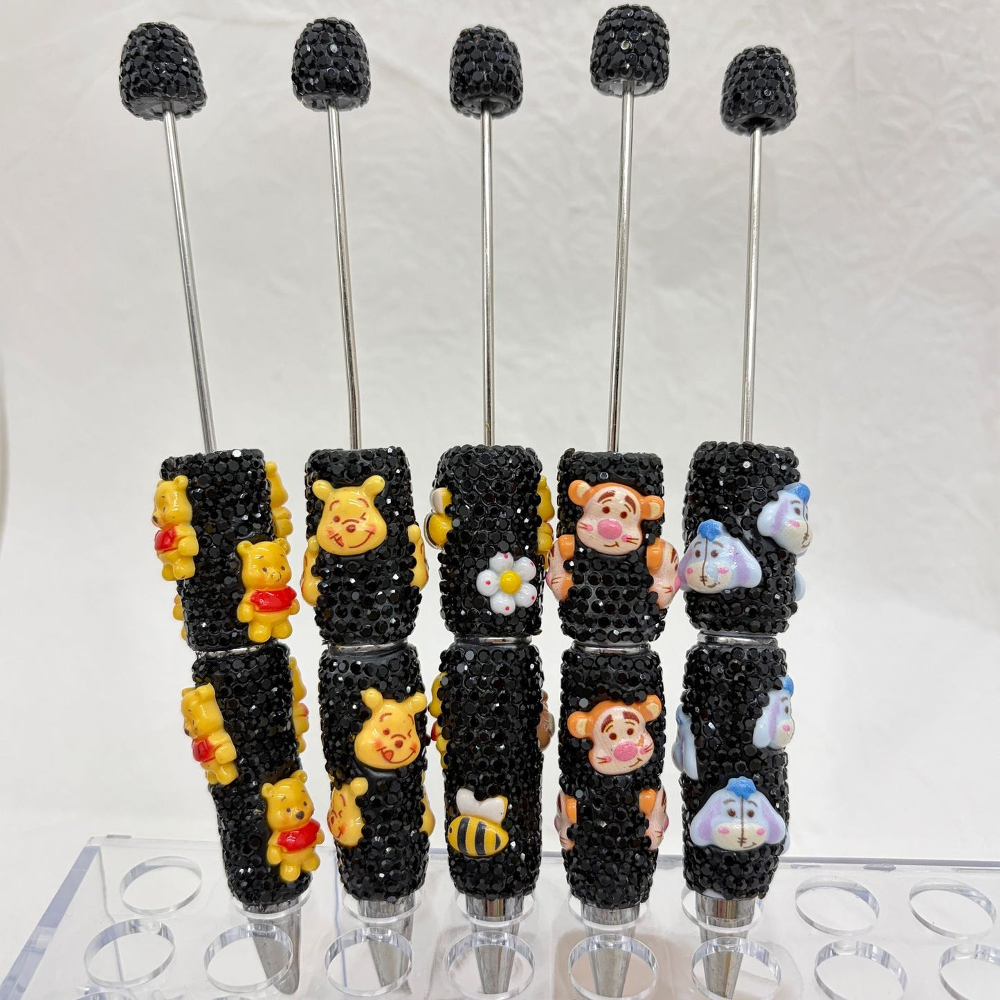 Premium Rhinestone Character Beadable Pens - "Honey Forest" Series | DIY Beadable Pen Craft Gift Idea