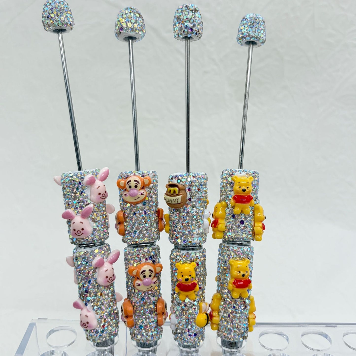 Premium Rhinestone Character Beadable Pens - "Honey Forest" Series | DIY Beadable Pen Craft Gift Idea