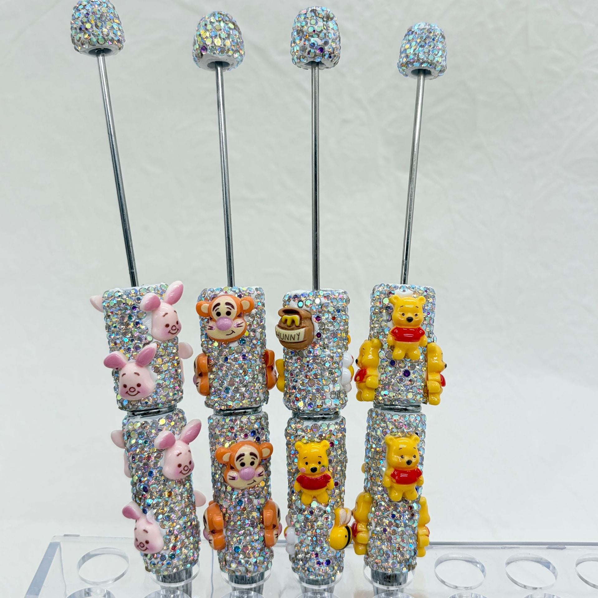 Premium Rhinestone Character Beadable Pens - "Honey Forest" Series | DIY Beadable Pen Craft Gift Idea