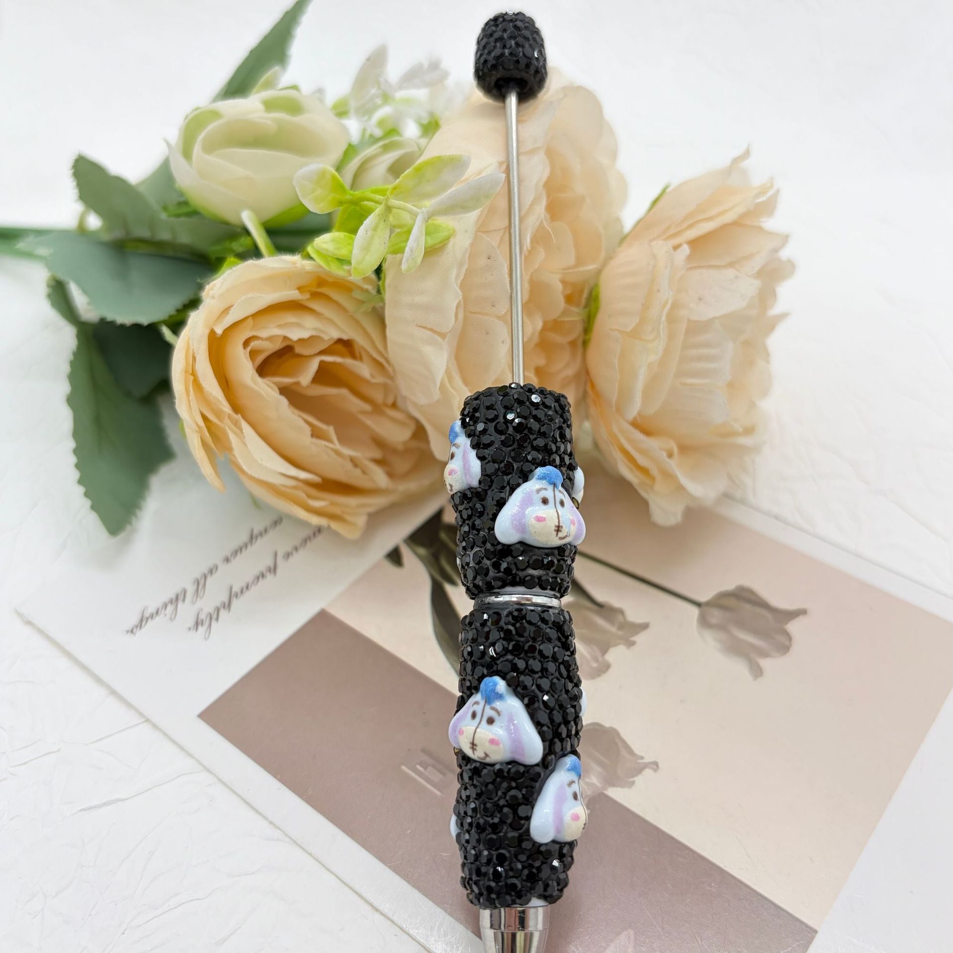 Premium Rhinestone Character Beadable Pens - "Honey Forest" Series | DIY Beadable Pen Craft Gift Idea