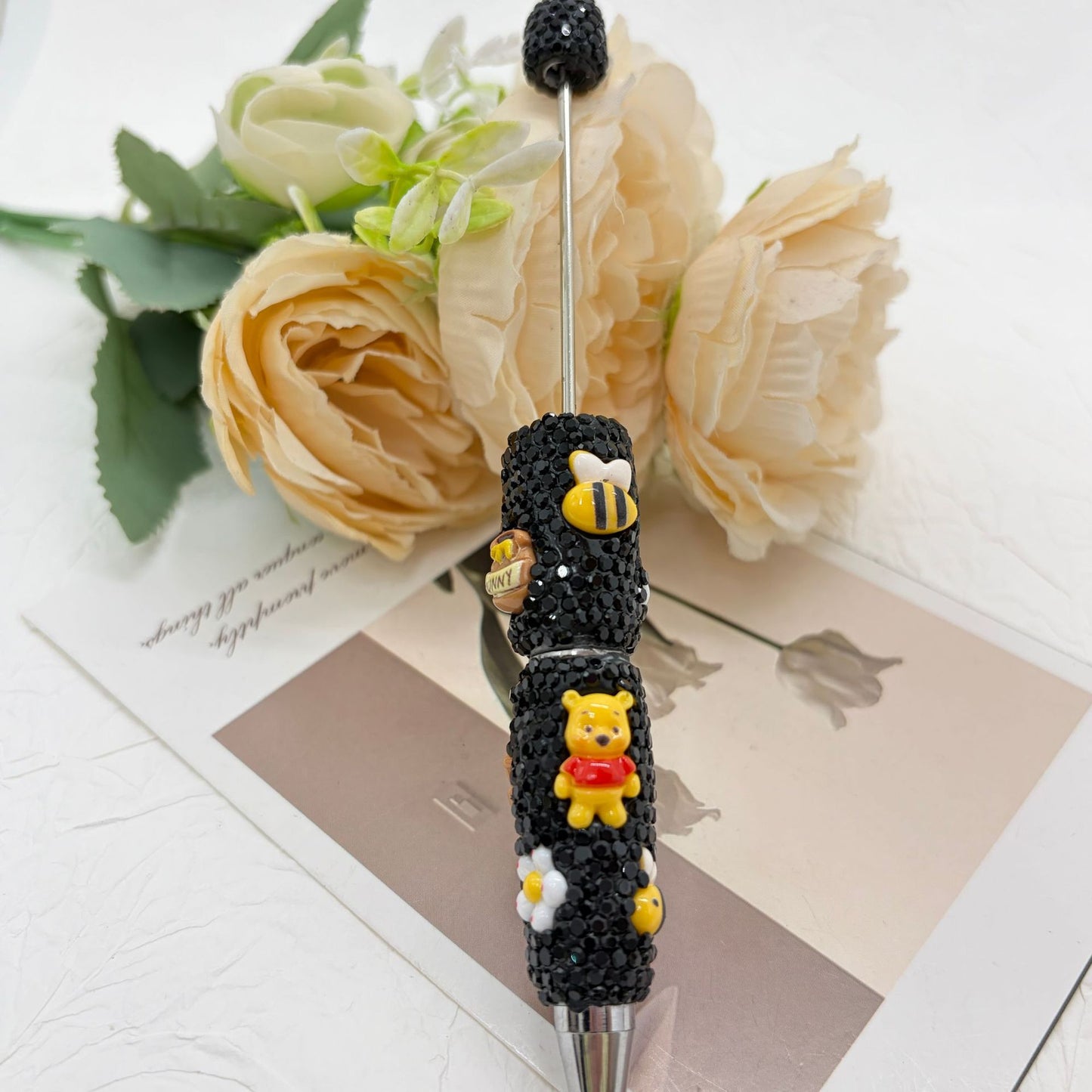 Premium Rhinestone Character Beadable Pens - "Honey Forest" Series | DIY Beadable Pen Craft Gift Idea