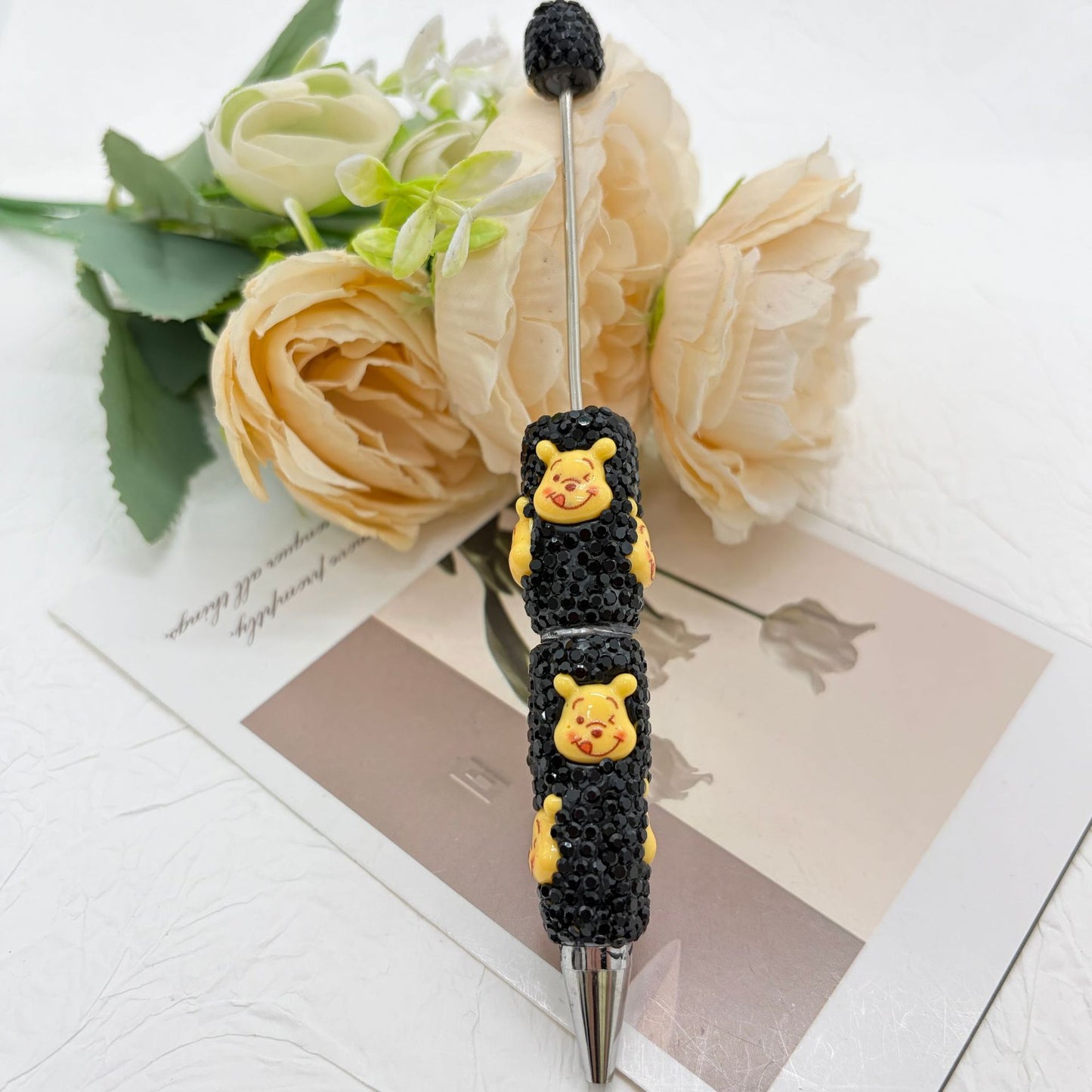 Premium Rhinestone Character Beadable Pens - "Honey Forest" Series | DIY Beadable Pen Craft Gift Idea