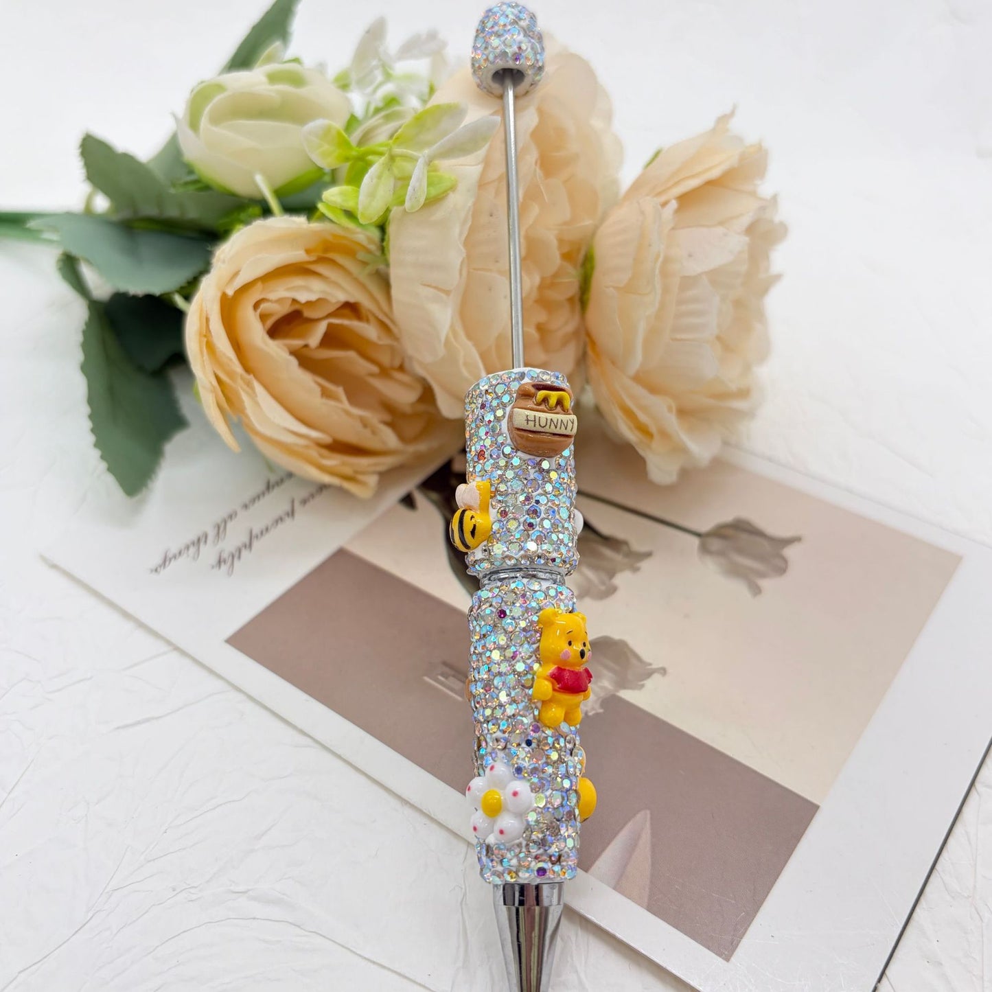 Premium Rhinestone Character Beadable Pens - "Honey Forest" Series | DIY Beadable Pen Craft Gift Idea