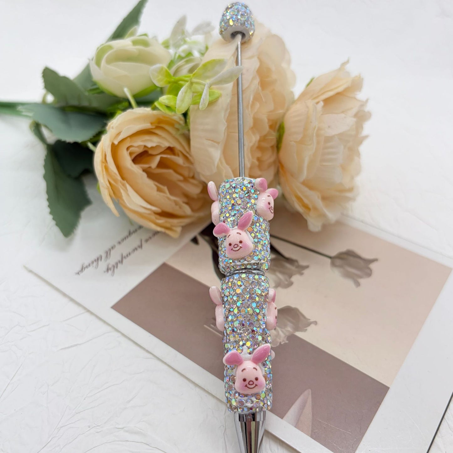 Premium Rhinestone Character Beadable Pens - "Honey Forest" Series | DIY Beadable Pen Craft Gift Idea