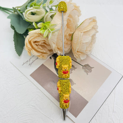 Premium Rhinestone Character Beadable Pens - "Honey Forest" Series | DIY Beadable Pen Craft Gift Idea