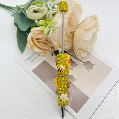 Premium Rhinestone Character Beadable Pens - "Honey Forest" Series | DIY Beadable Pen Craft Gift Idea