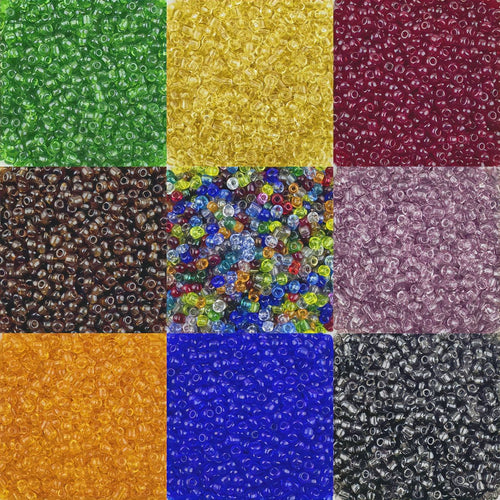 2/3/4mm clear glass seed beads, 5x Packs of 30g, gloose beads, craft | DIY Bead Bracelet Keychain & Jewelry Craft Supply