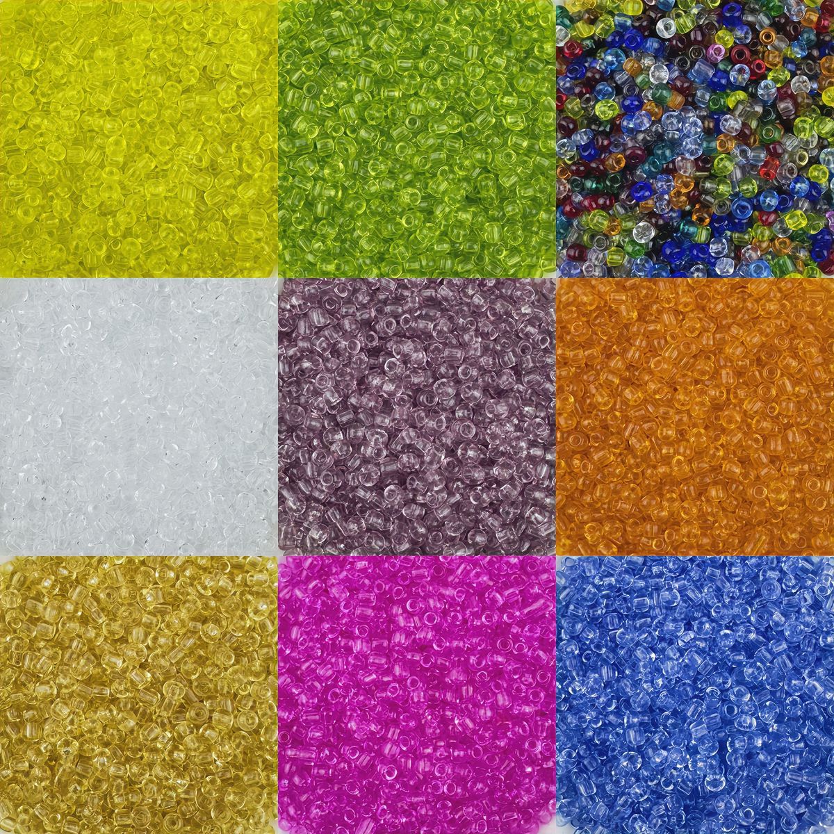 2/3/4mm clear glass seed beads, 5x Packs of 30g, gloose beads, craft | DIY Bead Bracelet Keychain & Jewelry Craft Supply