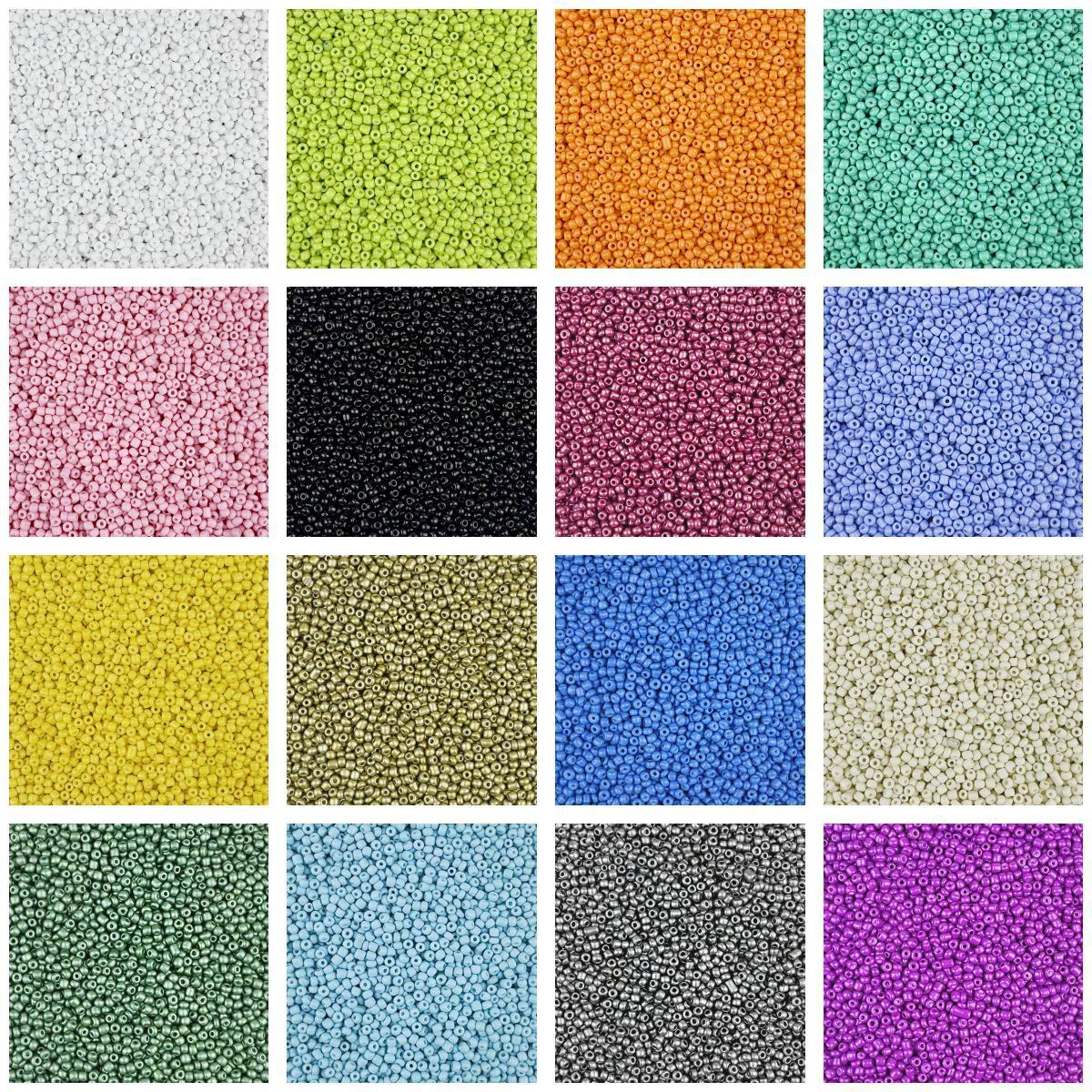 4mm glass seed beads, solid color painted loose beads, handmade beading | DIY Bead Bracelet Keychain & Jewelry Craft Supply