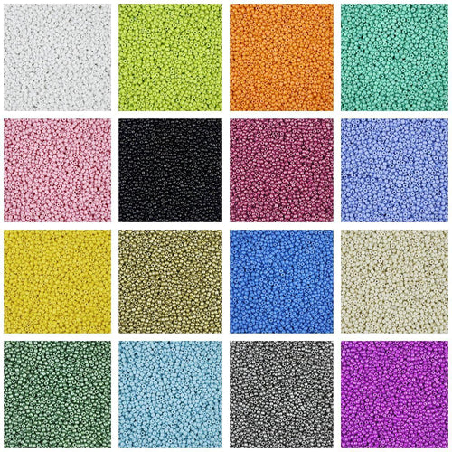 3mm glass seed beads, solid color painted loose beads, handmade beading | DIY Bead Bracelet Keychain & Jewelry Craft Supply