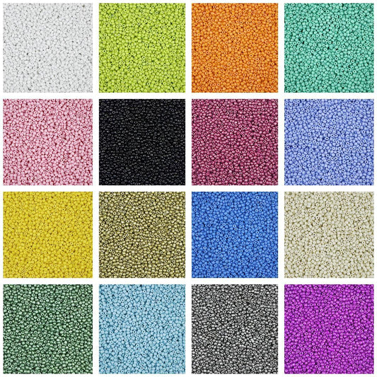 3mm glass seed beads, solid color painted loose beads, handmade beading | DIY Bead Bracelet Keychain & Jewelry Craft Supply