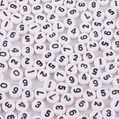 100PCS Acrylic Alphabet & Number Beads - 4x7mm Colorful Round Flat | Acrylic Bead for DIY Bracelet Keychain Jewelry Making
