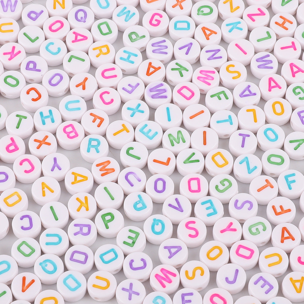 100PCS Acrylic Alphabet & Number Beads - 4x7mm Colorful Round Flat | Acrylic Bead for DIY Bracelet Keychain Jewelry Making