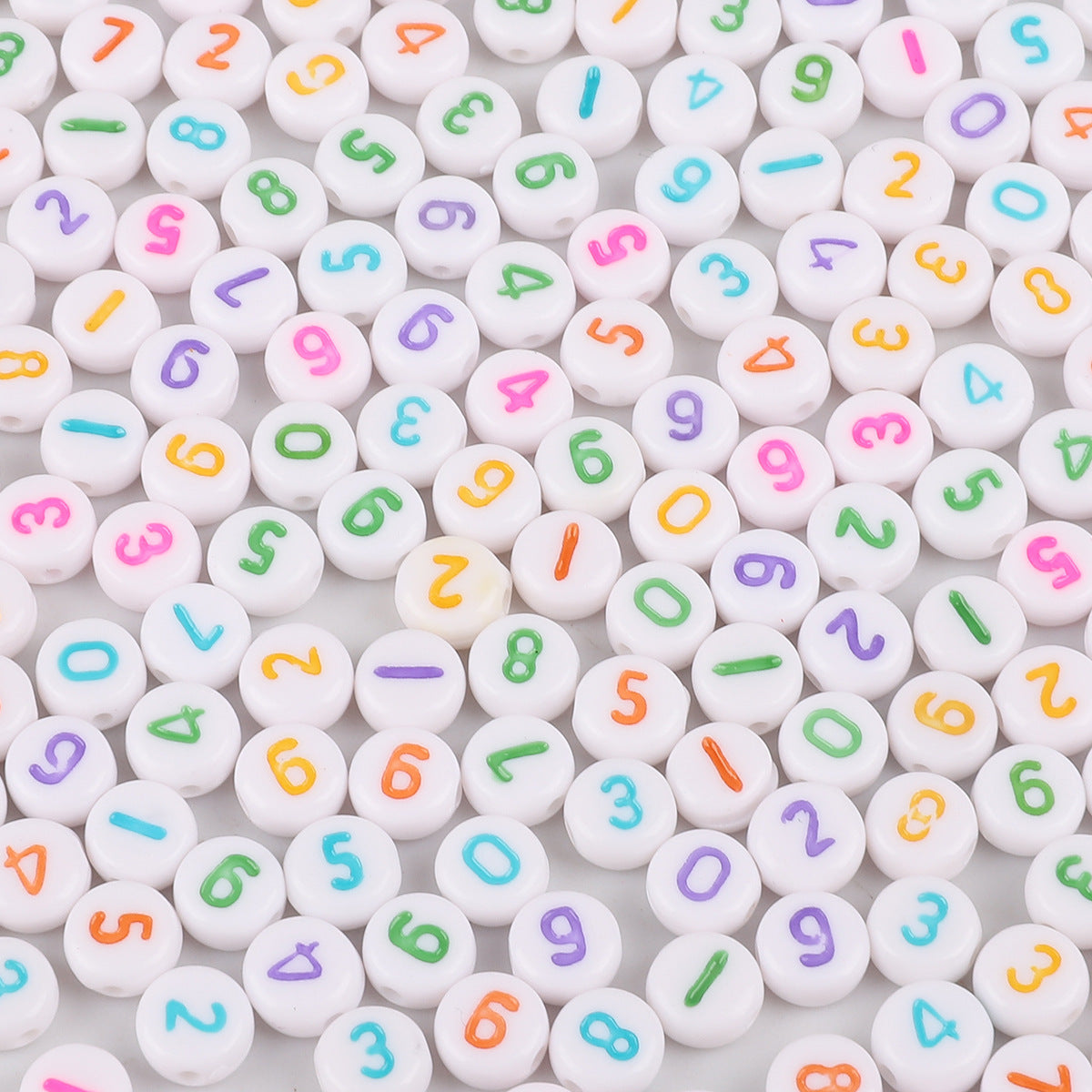 100PCS Acrylic Alphabet & Number Beads - 4x7mm Colorful Round Flat | Acrylic Bead for DIY Bracelet Keychain Jewelry Making