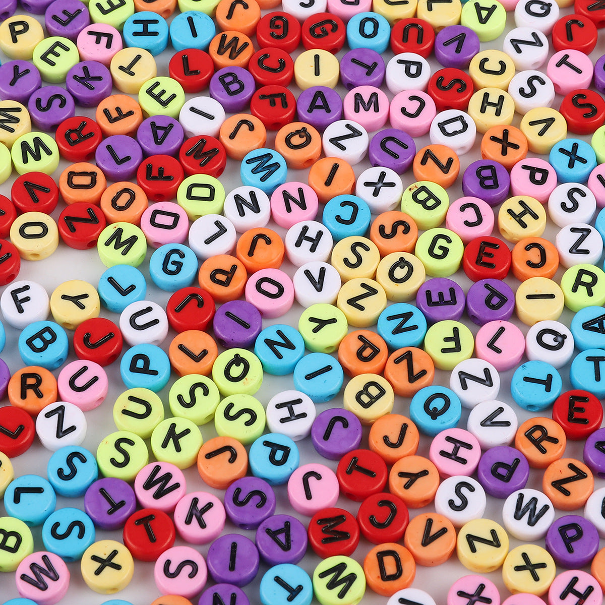 100PCS Acrylic Alphabet & Number Beads - 4x7mm Colorful Round Flat | Acrylic Bead for DIY Bracelet Keychain Jewelry Making