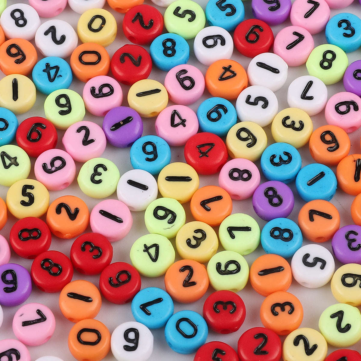 100PCS Acrylic Alphabet & Number Beads - 4x7mm Colorful Round Flat | Acrylic Bead for DIY Bracelet Keychain Jewelry Making