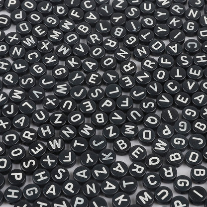 100PCS Acrylic Alphabet & Number Beads - 4x7mm Colorful Round Flat | Acrylic Bead for DIY Bracelet Keychain Jewelry Making
