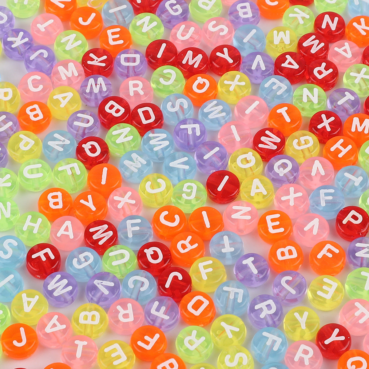 100PCS Acrylic Alphabet & Number Beads - 4x7mm Colorful Round Flat | Acrylic Bead for DIY Bracelet Keychain Jewelry Making