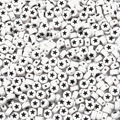 100PCS Acrylic Alphabet & Number Beads - 4x7mm Colorful Round Flat | Acrylic Bead for DIY Bracelet Keychain Jewelry Making