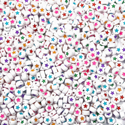 100PCS Acrylic Alphabet & Number Beads - 4x7mm Colorful Round Flat | Acrylic Bead for DIY Bracelet Keychain Jewelry Making