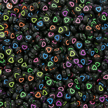 100PCS Acrylic Alphabet & Number Beads - 4x7mm Colorful Round Flat | Acrylic Bead for DIY Bracelet Keychain Jewelry Making