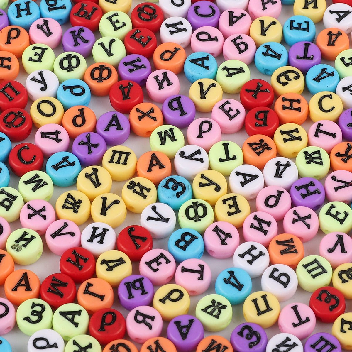 100PCS Acrylic Alphabet & Number Beads - 4x7mm Colorful Round Flat | Acrylic Bead for DIY Bracelet Keychain Jewelry Making