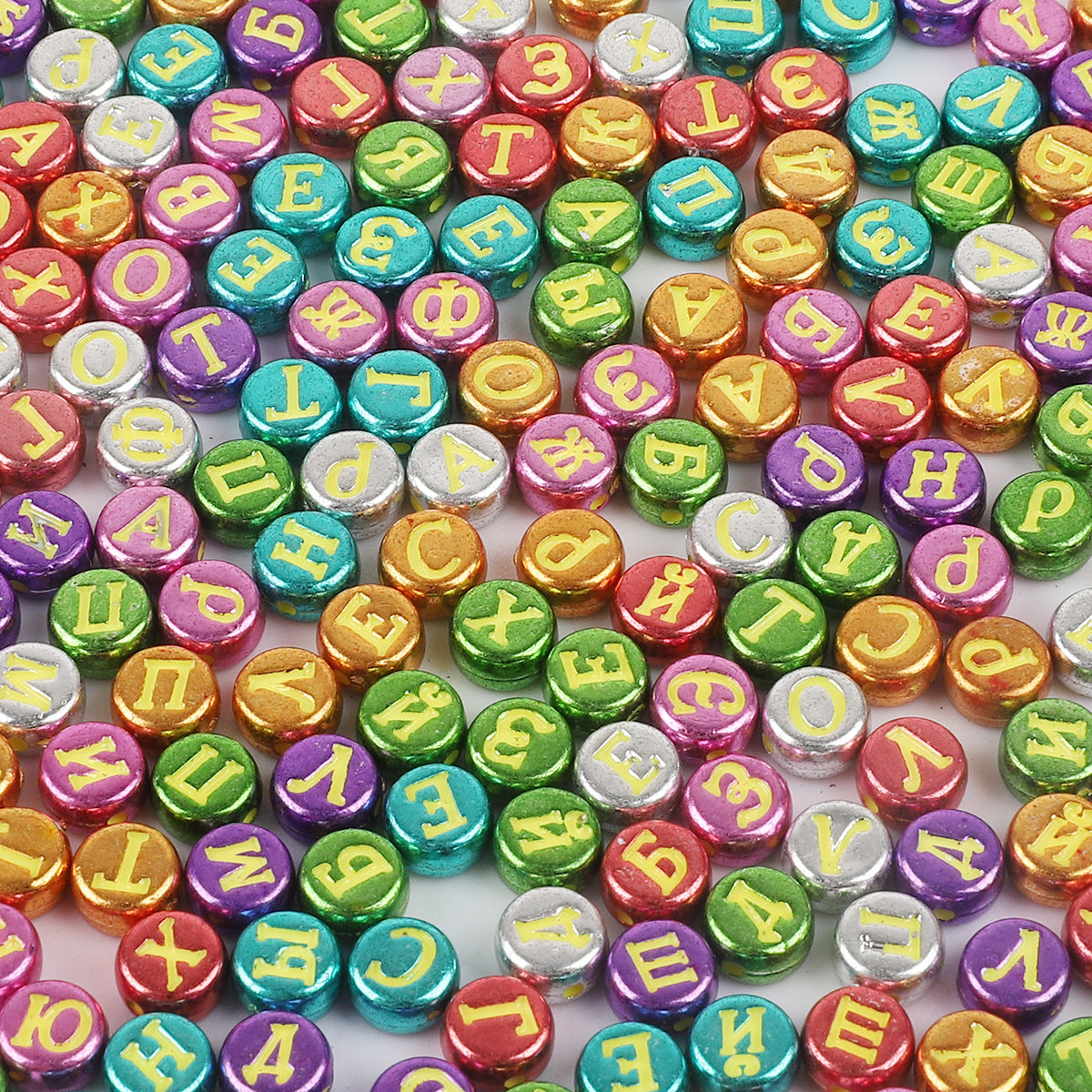 100PCS Acrylic Alphabet & Number Beads - 4x7mm Colorful Round Flat | Acrylic Bead for DIY Bracelet Keychain Jewelry Making