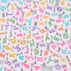 White & Color Russian Letter Flat Beads