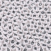 White & Black Russian Letter Flat Beads