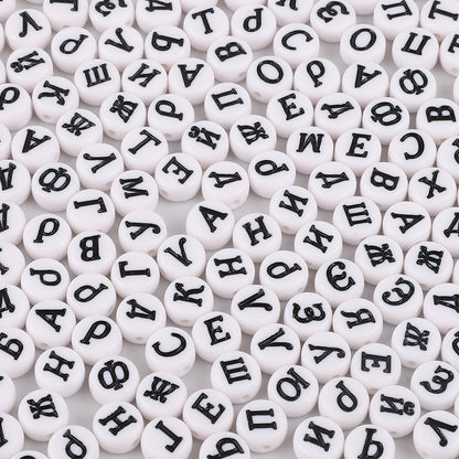 100PCS Acrylic Alphabet & Number Beads - 4x7mm Colorful Round Flat | Acrylic Bead for DIY Bracelet Keychain Jewelry Making