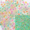 Luminous clear & color letter flat beads