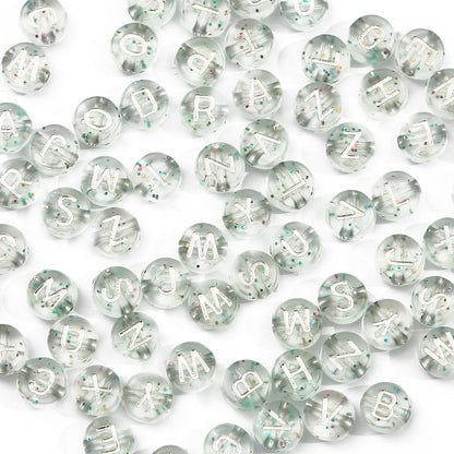100PCS Acrylic Alphabet & Number Beads - 4x7mm Colorful Round Flat | Acrylic Bead for DIY Bracelet Keychain Jewelry Making