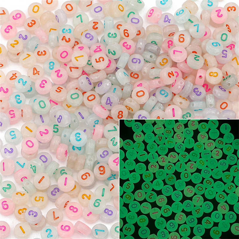 100PCS Acrylic Alphabet & Number Beads - 4x7mm Colorful Round Flat | Acrylic Bead for DIY Bracelet Keychain Jewelry Making
