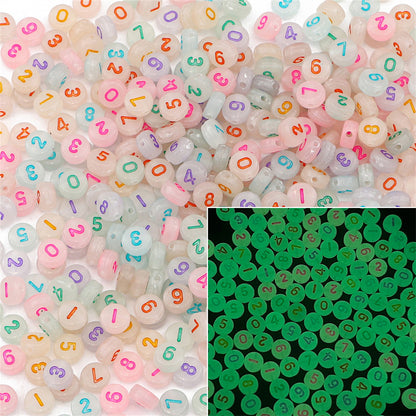 100PCS Acrylic Alphabet & Number Beads - 4x7mm Colorful Round Flat | Acrylic Bead for DIY Bracelet Keychain Jewelry Making